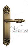 Дверная ручка Venezia на планке PL96 мод. Casanova (мат. бронза) проходная