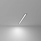 Линейный светодиодный встраиваемый светильник 53см 10Вт 6500К черный матовый 100-300-53