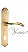 Дверная ручка Venezia на планке PL02 мод. Alessandra (полир. латунь) под цилиндр