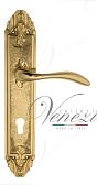 Дверная ручка Venezia на планке PL90 мод. Alessandra (полир. латунь) под цилиндр