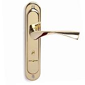 Дверная ручка на планке Apecs HP-77.0323-S-G (золото) для врезного замка Гардиан 1011