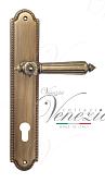 Дверная ручка Venezia на планке PL98 мод. Castello (мат. бронза) под цилиндр