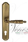 Дверная ручка Venezia на планке PL02 мод. Anneta (мат. бронза) под цилиндр