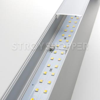 Линейный светодиодный накладной односторонний светильник 128см 25Вт 4200К матовое серебро 101-100-30